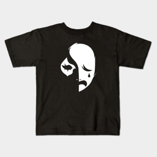 Sad Mask - White Kids T-Shirt